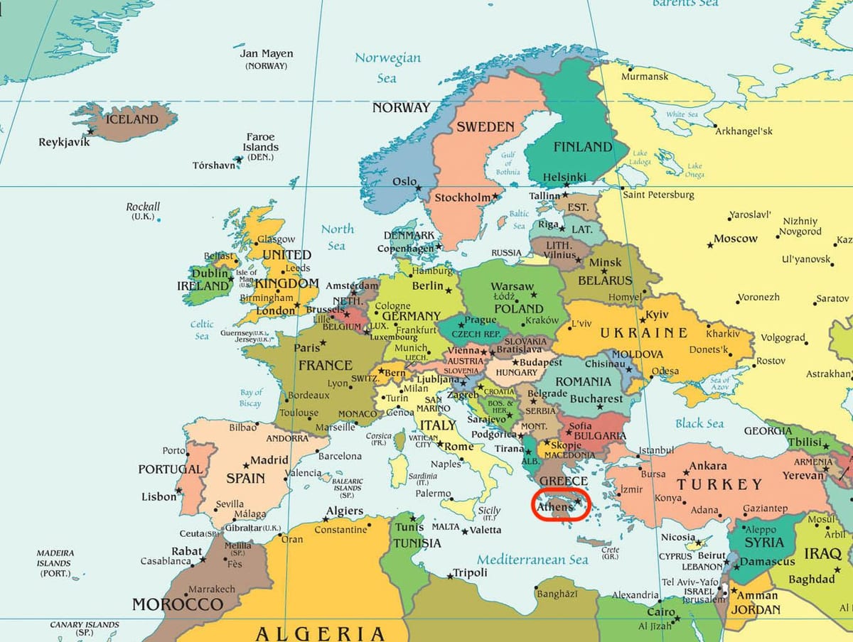 地图雅典欧洲的地图