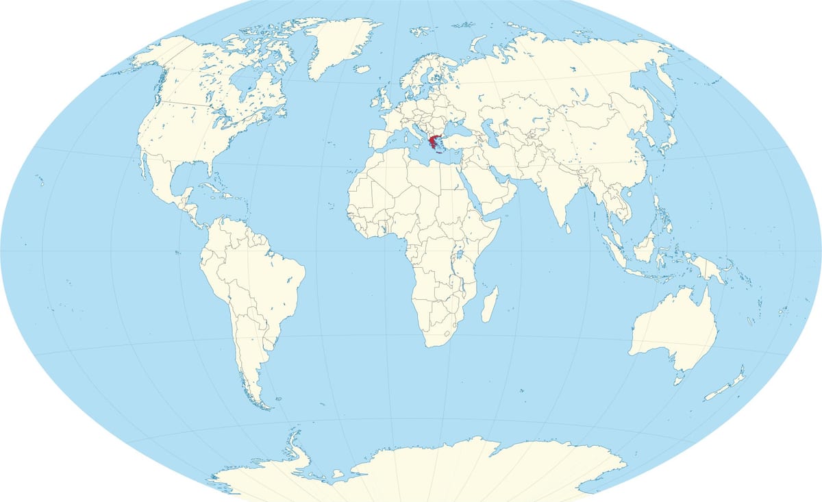 希腊雅典上的世界地图