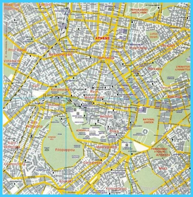 地图，希腊雅典的街区