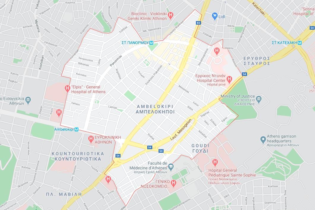 地图ambelokipi雅典