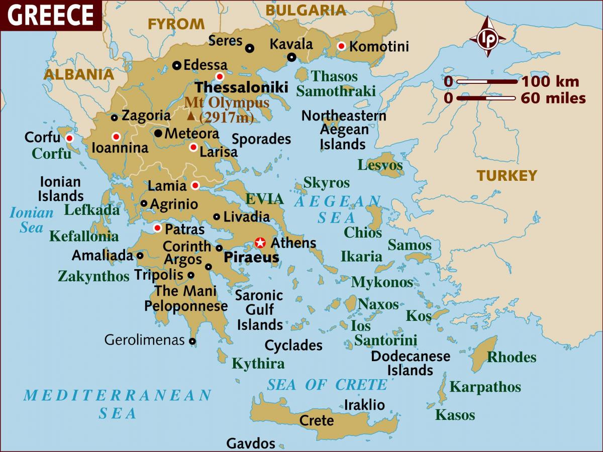 资本希腊的地图