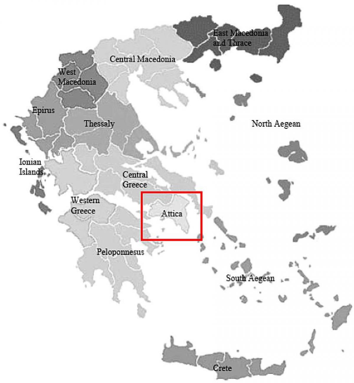 阿提卡希腊的地图