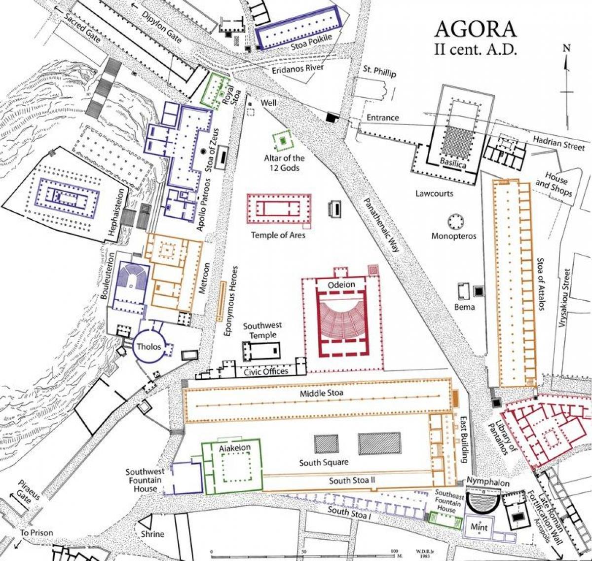 地图雅典的agora