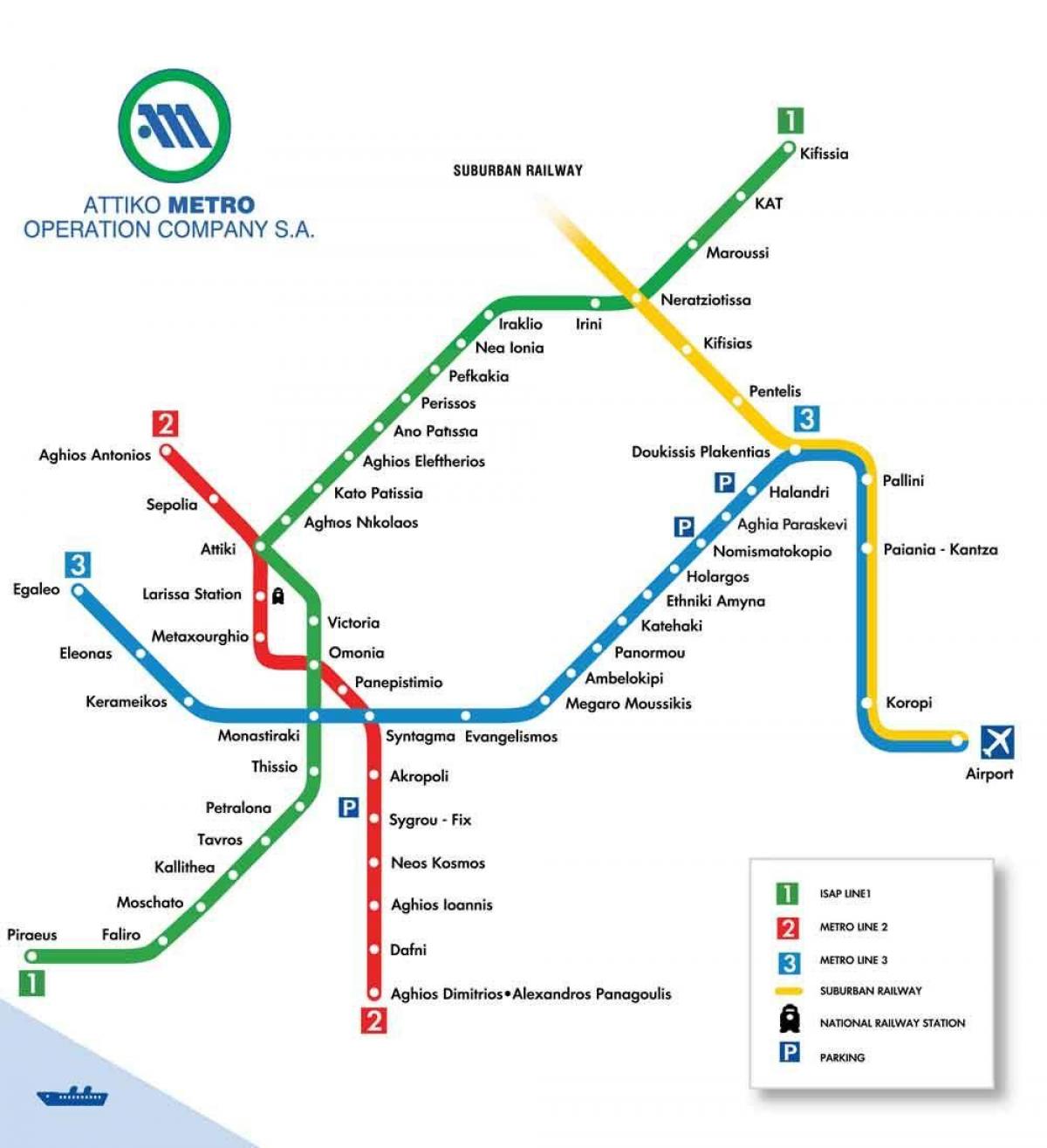 雅典地铁图2016