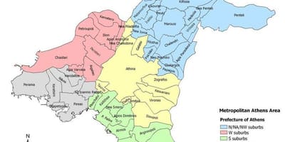 地图雅典和周边地区