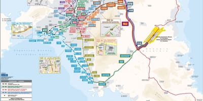 希腊雅典巴士路线的地图
