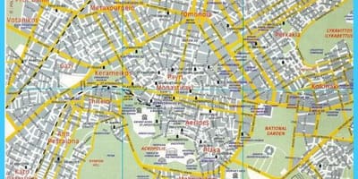 地图，希腊雅典的街区