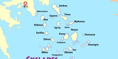 希腊群岛附近的雅典地图