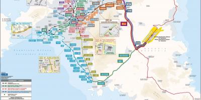 希腊雅典巴士路线的地图